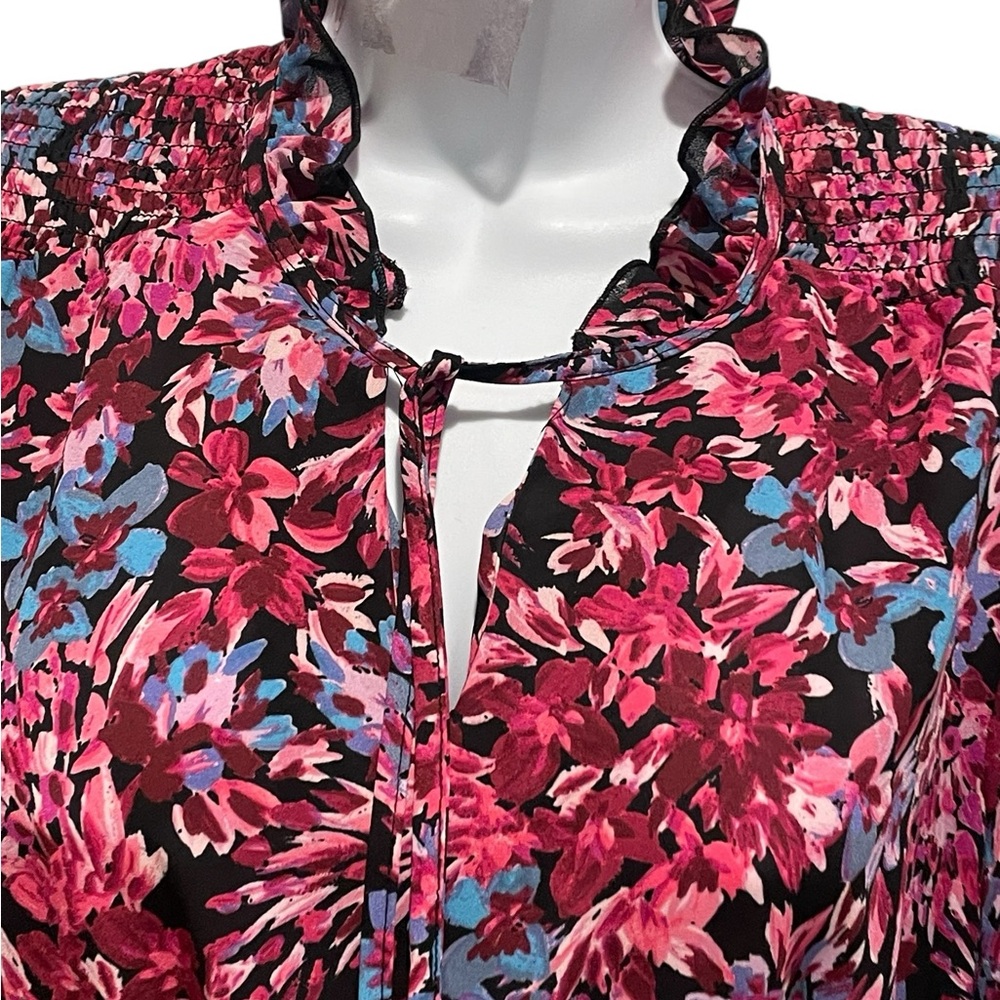 NANETTE LEPORE FLORAL HIGH-LOW LONG SLEEVE DRESS FLORAL MULTICOLOR SIZE 8 - Picture 5 of 16